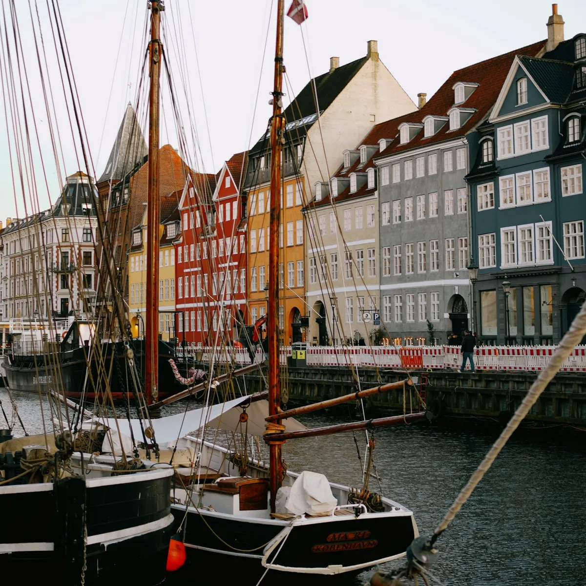 Colorful houses along Copenhagen Nyhavn canal