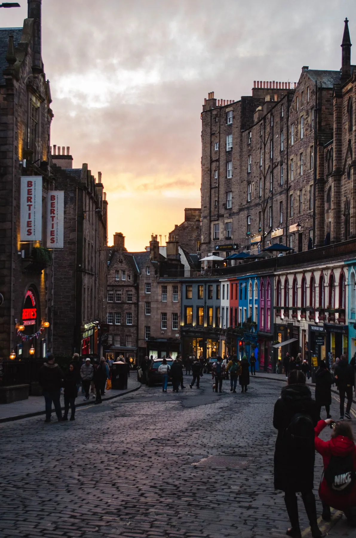 Edinburgh Old Town street in evening light
