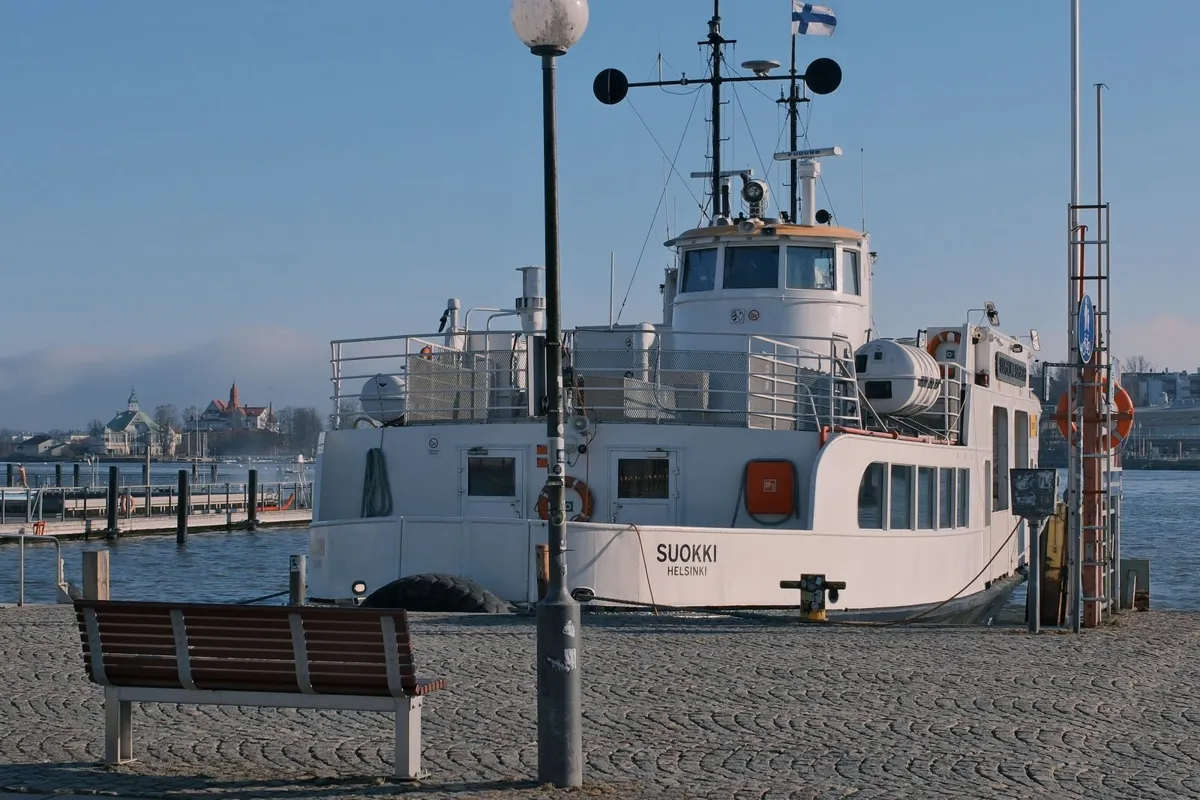 A ferry at the Helsinki waterfront