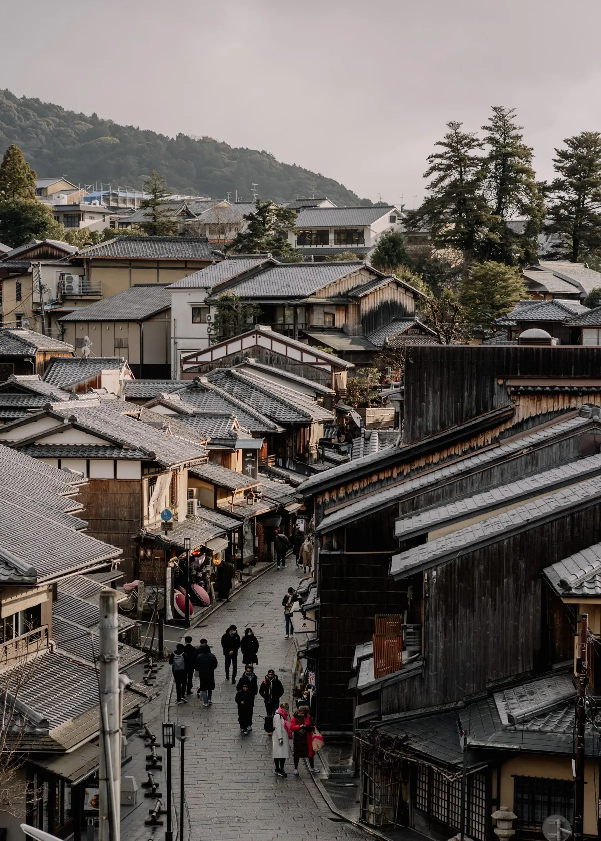 Traditional houses along Sannenzaka in eastern Kyoto