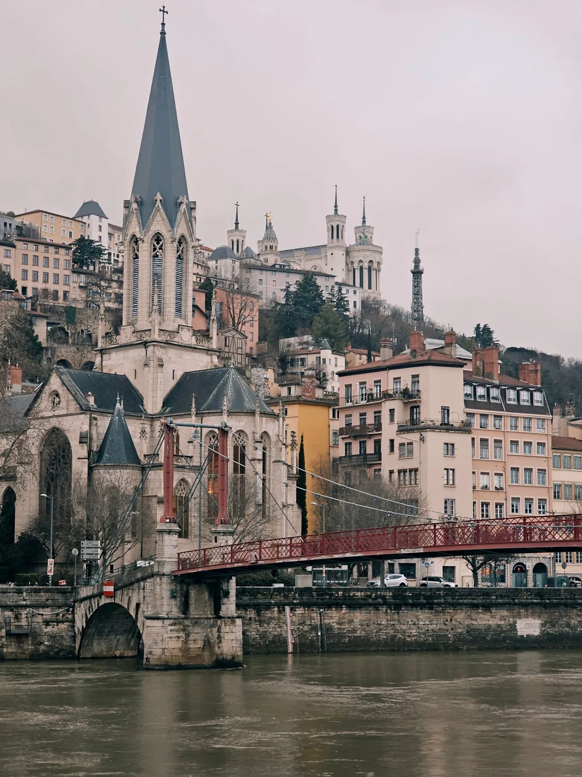 Historic Lyon buildings beside the river