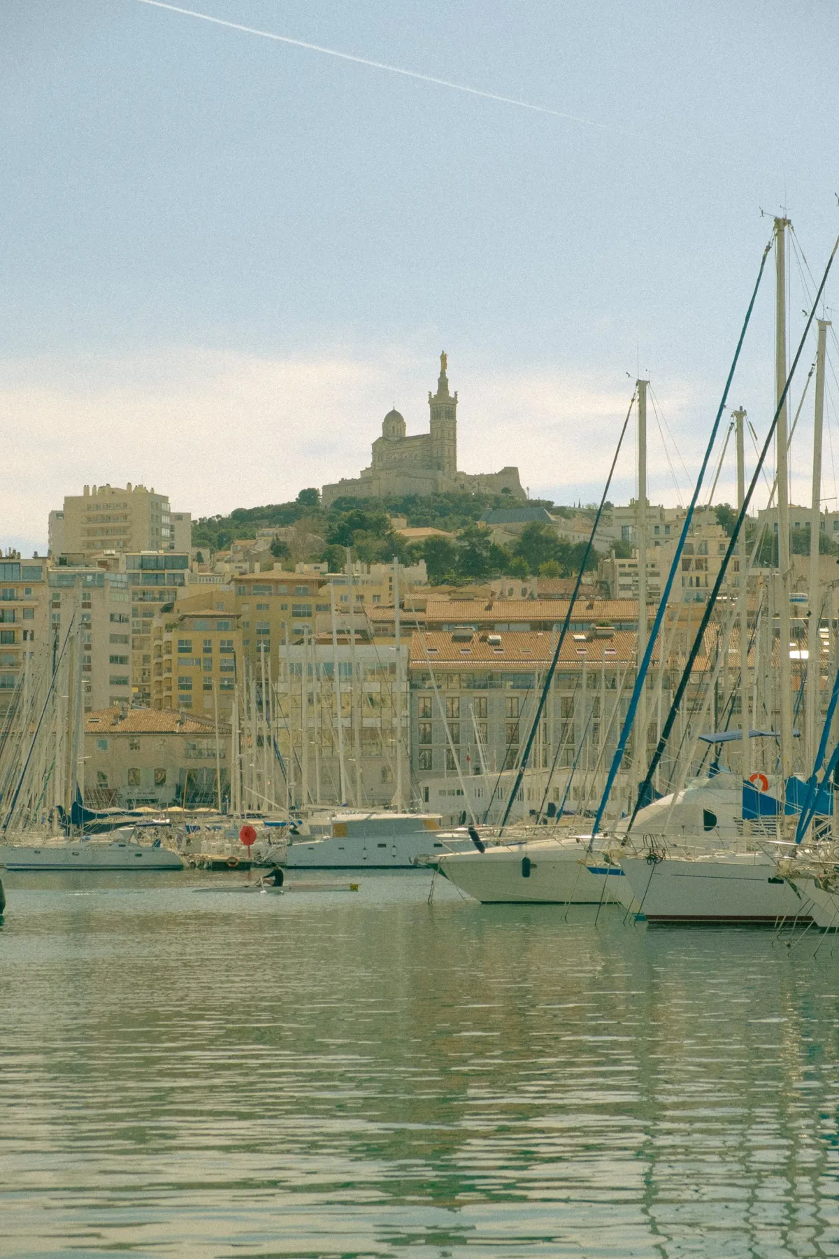 Marseille Old Port and Notre Dame de la Garde in the distance